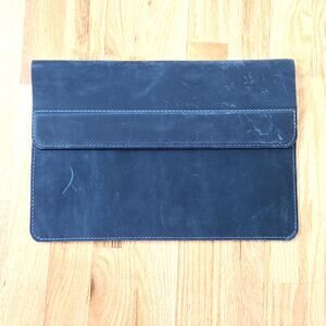 Leather Portfolio Sleeve Document Holder Minimalist Folio Case blue